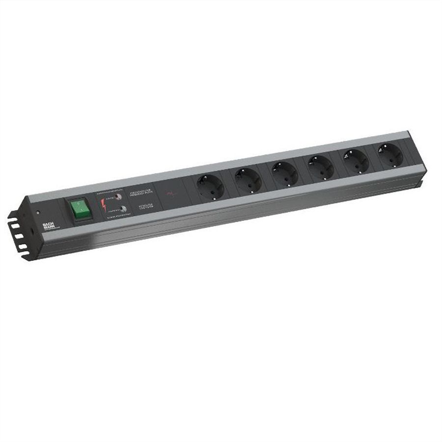 BACHMANN Multiprise 6x contact de protection, protection contre les surtensions, interrupteur
