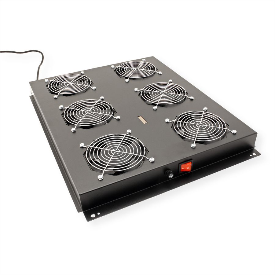 ROLINE 19-Zoll Dachlüftereinheit 6 Lüfter, ON/OFF für Serverschrank der PRO Serie schwarz
