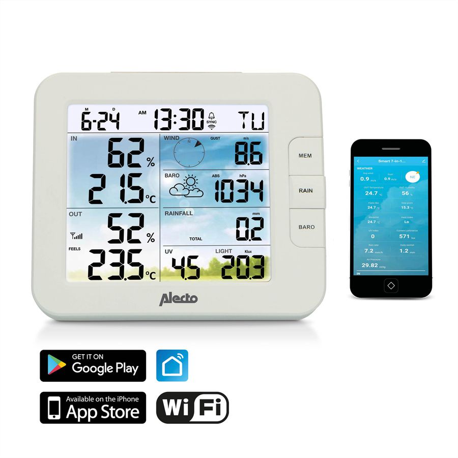 Alecto Wetterstation WS5400 8 in 1 WIFI mit App
