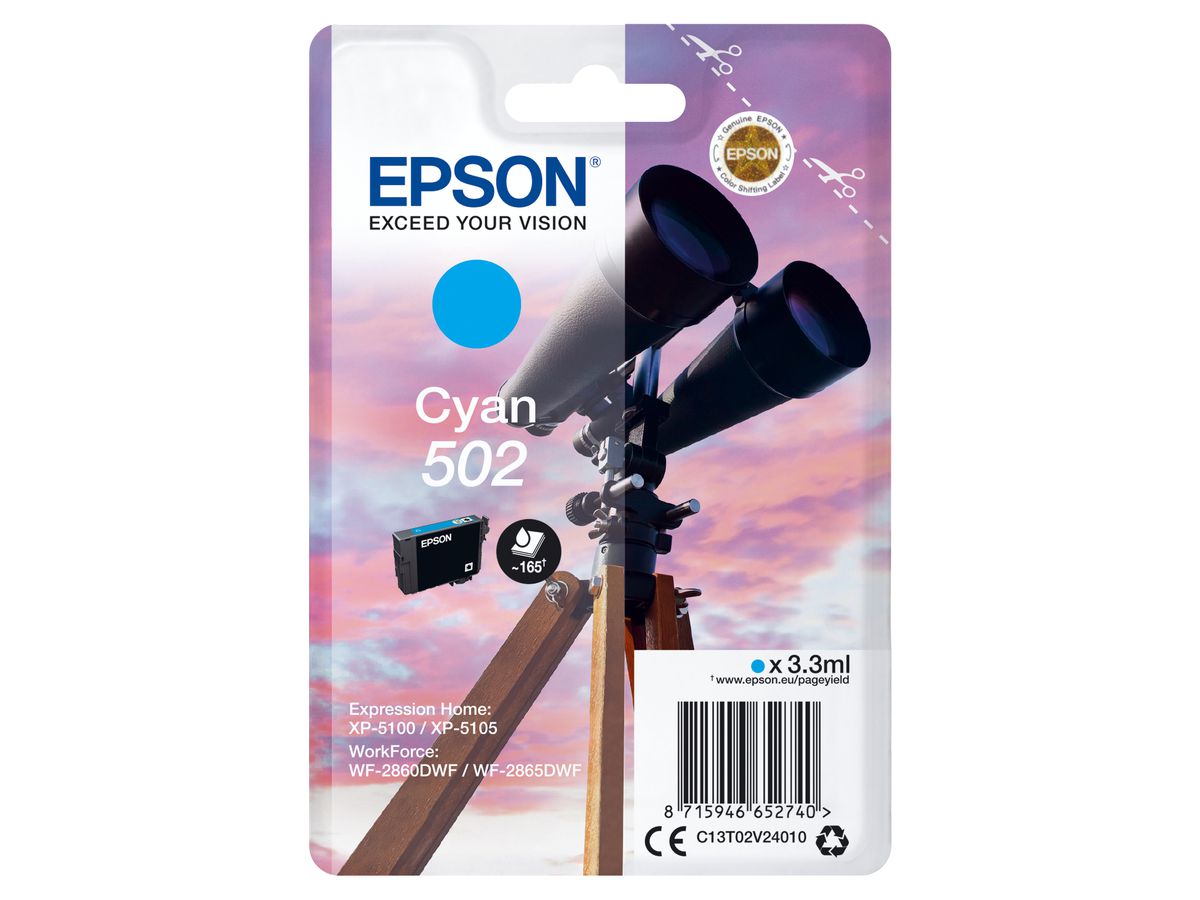 Epson Singlepack Cyan 502 Ink