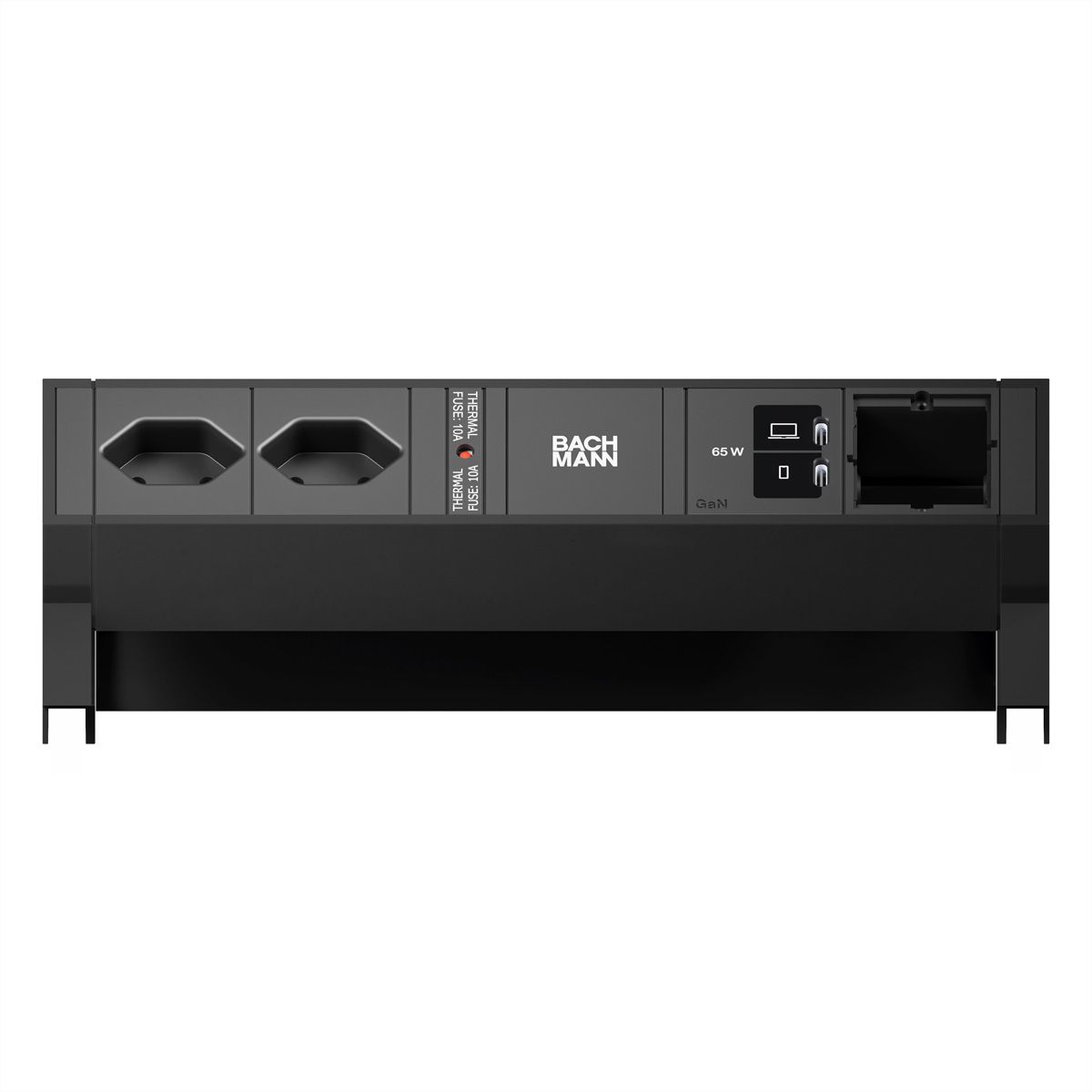 BACHMANN DESK2 2xCH 90° 1xUSB C/C 65W, 1xCM L=0,2m RAL9005