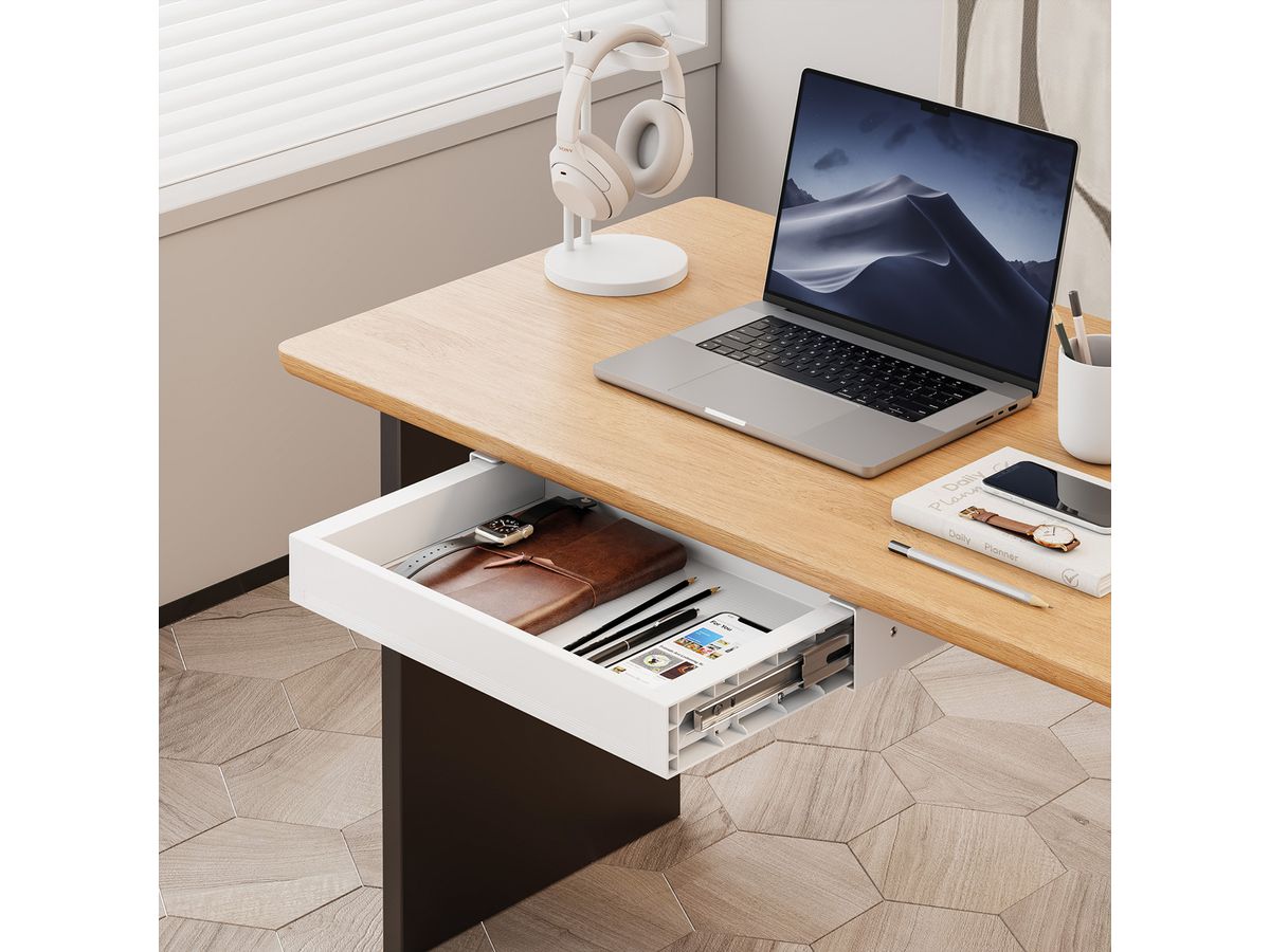 VALUE Tiroir sous bureau ultra-mince, blanc