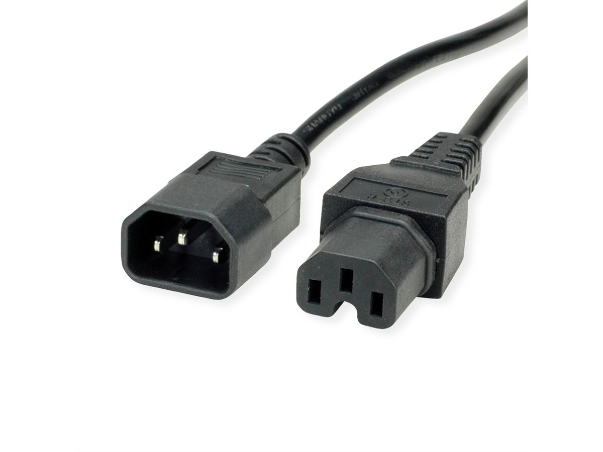 VALUE Câble IEC320/C14 M - C15 F, noir, 3 m