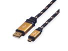 ROLINE GOLD Câble USB 2.0, type A - mini 5- broches, Retail Blister, 0,8 m