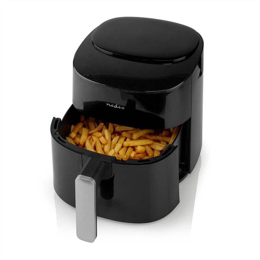 Friteuse à air chaud Nedis XL, 4,2 l, 1300 W, numérique, 8 programmes, , noir