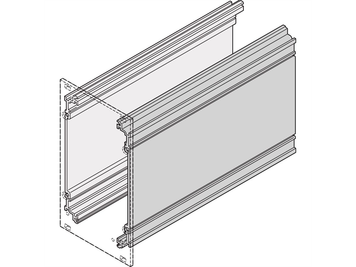 Cadre SCHROFF, type unité enfichable, panneau latéral extrudé, 6 U, 160 mm, gauche