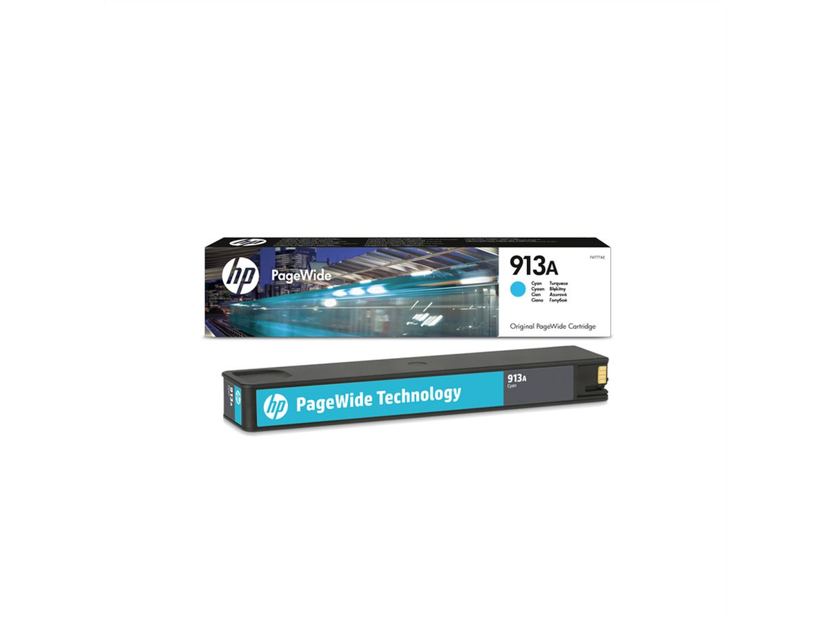 F6T77AE, Nr. 913A, Cartouche, cyan, 3.000 pages pour PageWide 352, MFP 377, MFP P57750, MFP P55250, Pro 452, Pro 477