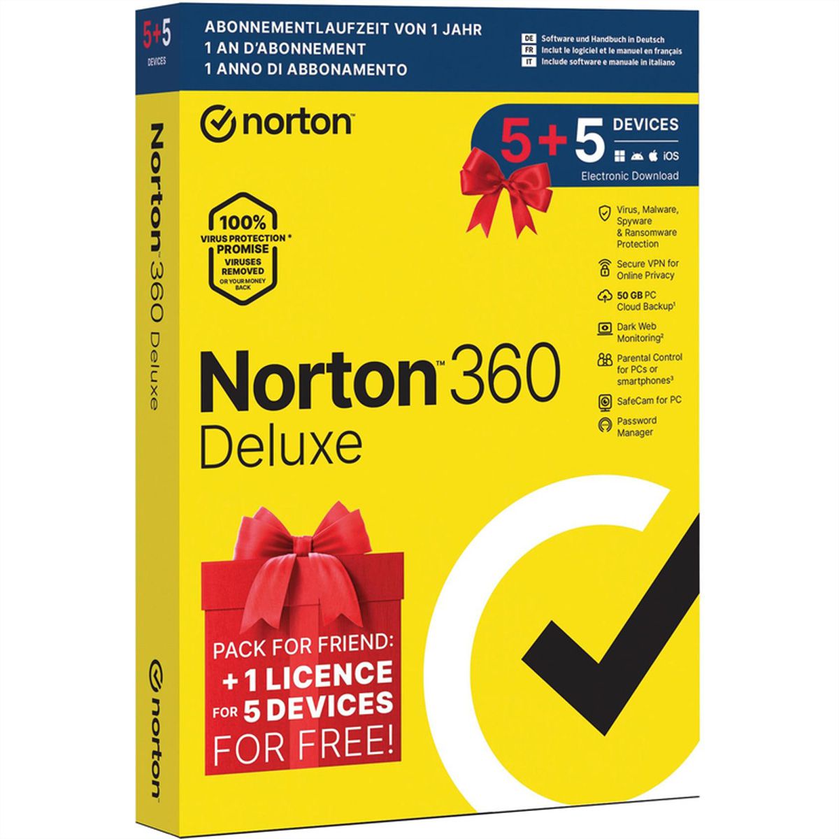 Norton 360 Deluxe Antitrack 5 Device, 50GB, 12 Mois