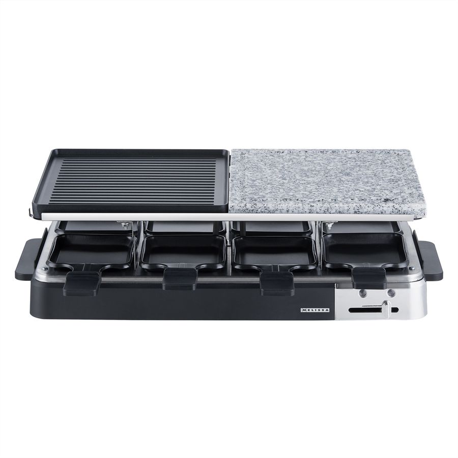 Melissa Raclette 16300027 schwarz, 8 Personen, Halbsteinplatte 1200-1400W