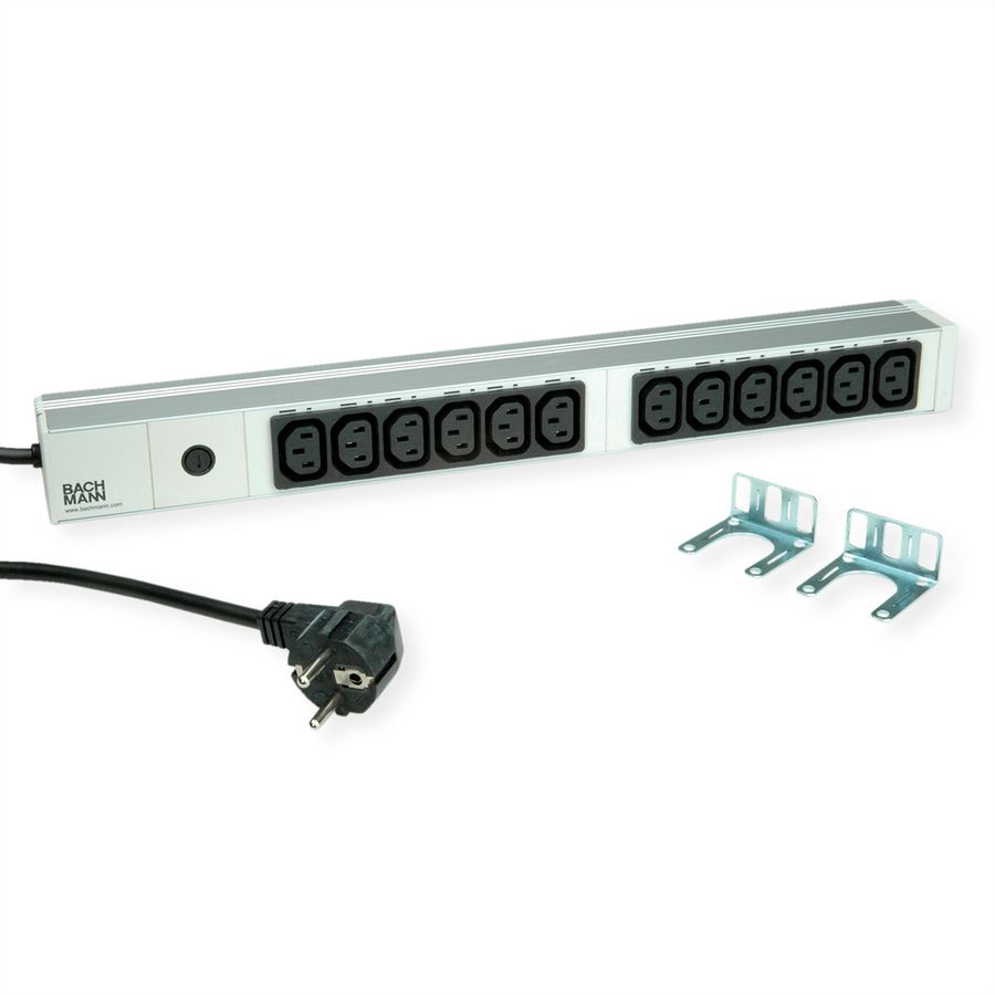 BACHMANN 19" 1U 12xC13 2,0m CEE7/7
