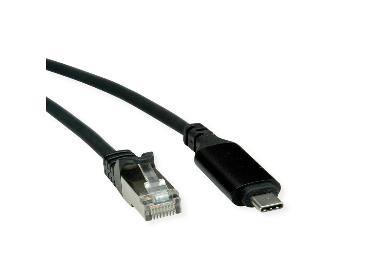 ROLINE Câble convertisseur USB 3.2 Gen 2 type C - Gigabit Ethernet, noir, 5 m