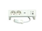 BACHMANN DESK2 ALU WHITE 2x Schutzkontakt, USB Charger 22W A&C, 0,2m GST18