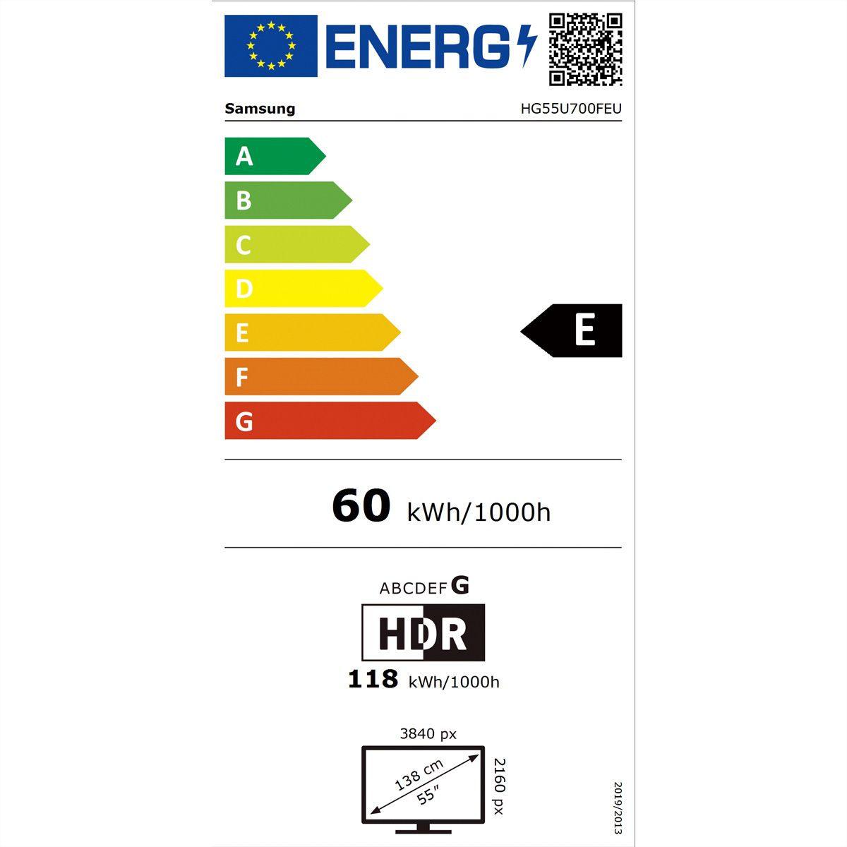 Samsung Hotel TV HG55U700, 55", schwarz