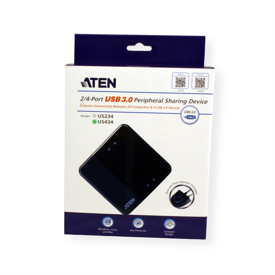 ATEN US434 USB 3.0-Peripheriegeräte-Switch mit 4Ports