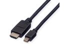 ROLINE Câble Mini DisplayPort, Mini DP - HDTV, M/M, noir, 1 m