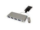 ROLINE USB 3.2 Gen 1 Hub, 4fach, Typ C Anschlusskabel, mit 1 PD-Port