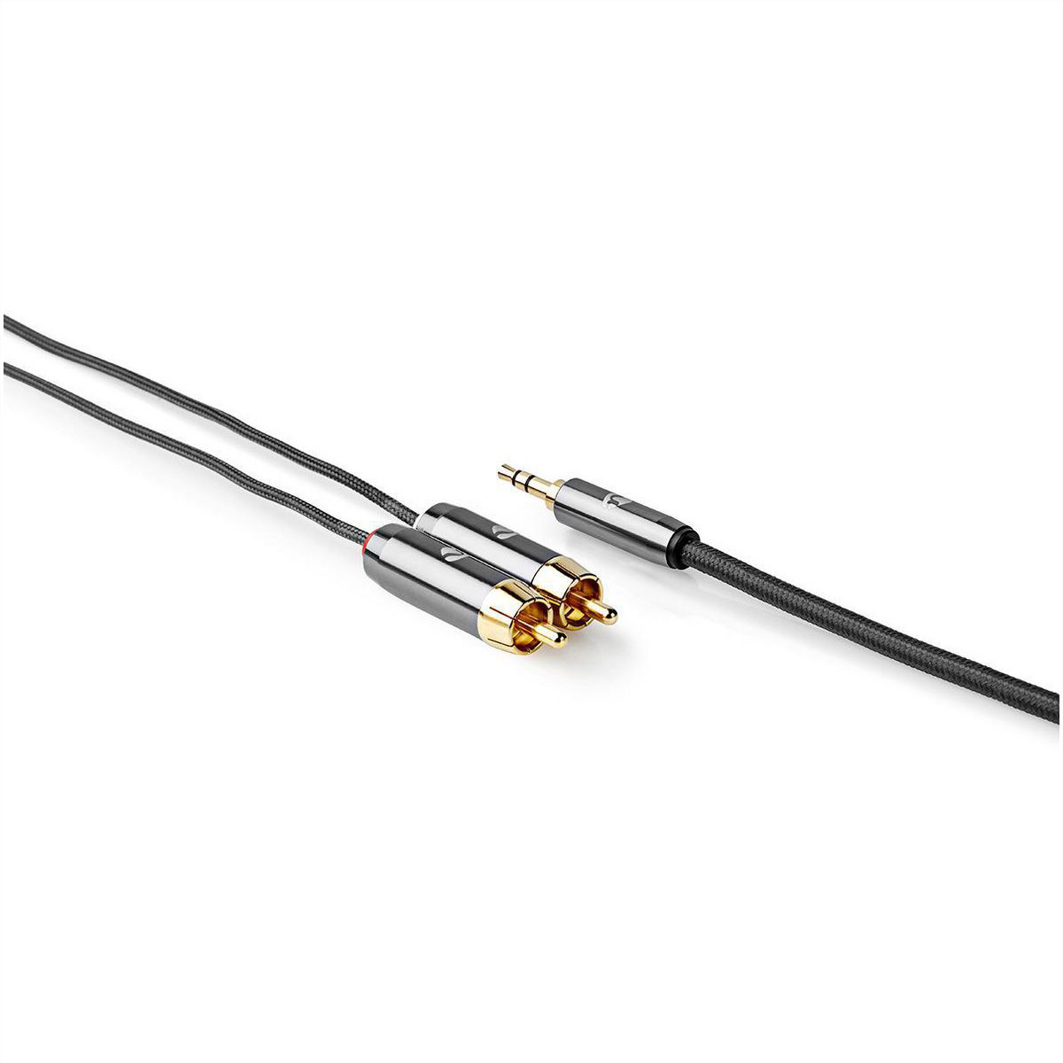 Câble audio stéréo Nedis, 1x jack ST, 2x RCA ST, gris, 5 m
