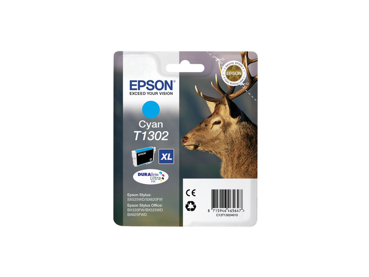 EPSON C13T13024010, Cartouche cyan pour EPSON Stylus SX525WD / SX620FW / Office