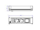 BACHMANN POWER FRAME 2xCEE7/3 1xCM, Kunststoffprofil 0,2m GST18
