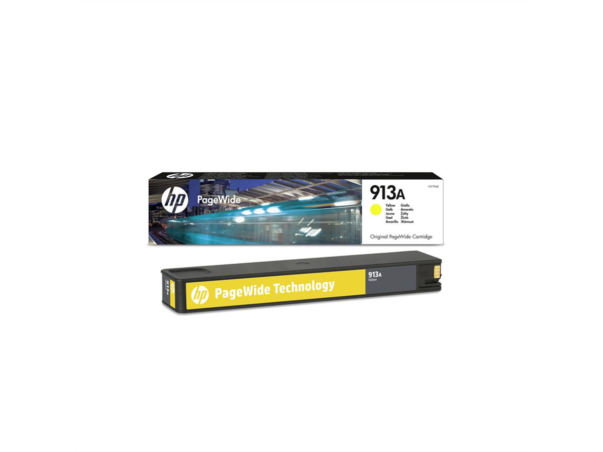 F6T79AE, Nr. 913A, Cartouche, jaune, 3.000 pages pour PageWide 352, MFP 377, MFP P57750, MFP P55250, Pro 452, Pro 477