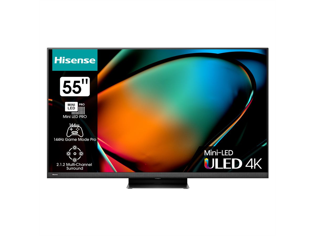 Hisense TV 55U8KQ, 55", ULED 4K, Mini LED, 1500 Nit, 144 Hz