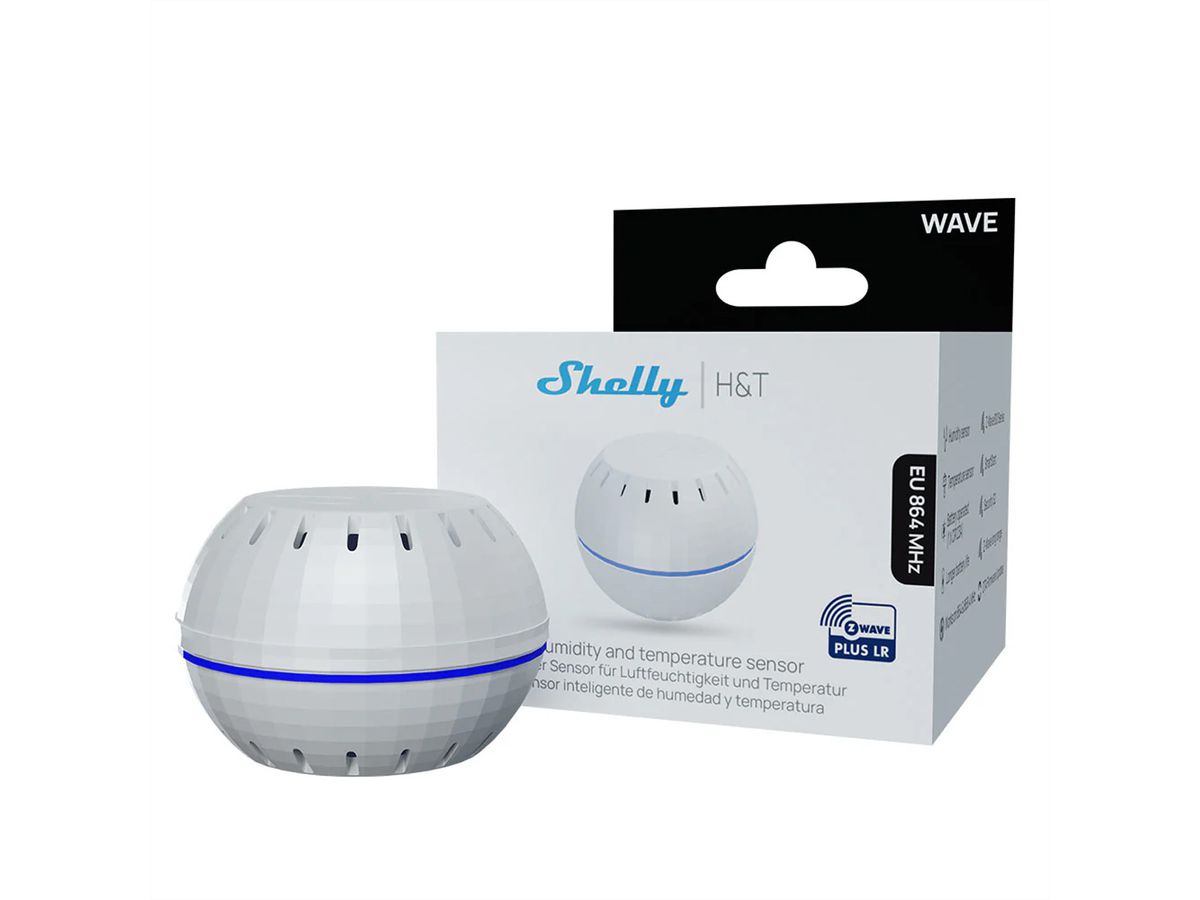 Shelly Capteur d'air et d'humid. Wave LR, Z-Wave LongRange