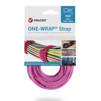 VELCRO® One Wrap® Strap 20mm x 330mm, 25 pièces, rose