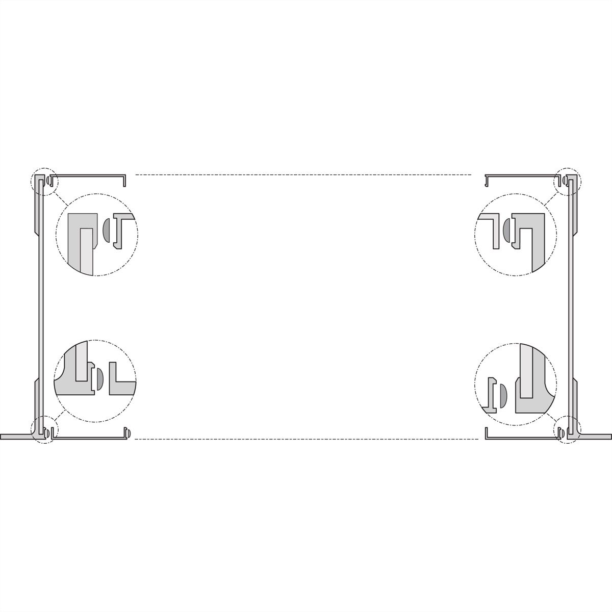 SCHROFF 19"-Winkel Typ F mit / ohne Grifflöcher für Textildichtung - 19"WINKEL 9HE O.GR. 2STK