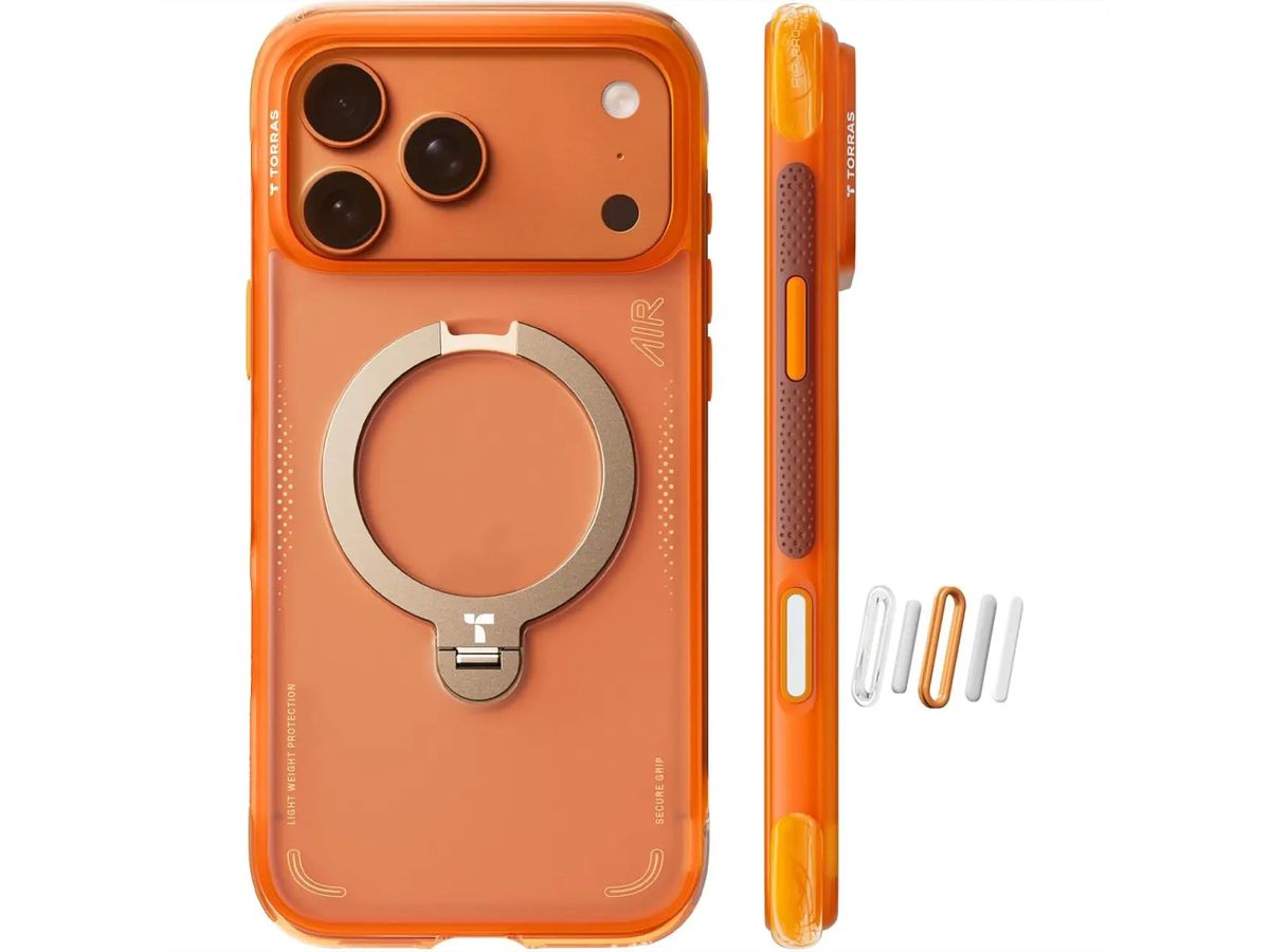 Torras Ostand Q3 Air Schutzhülle, iPhone 17 Pro, Magsafe, orange