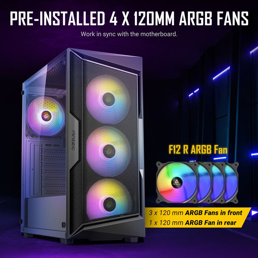 ANTEC AX61 Elite PC Gehäuse Midi Tower Gaming ATX, schwarz
