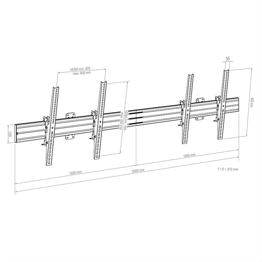 Hagor Support mural CPS Wall 2x55-65