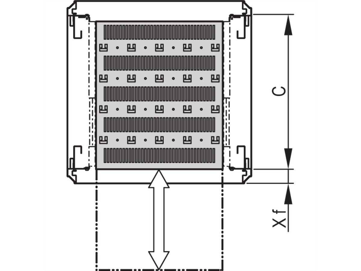 SCHROFF 19''-Fachboden ausziehbar - 19"FA AUS 1HE C=700 VOL 7035