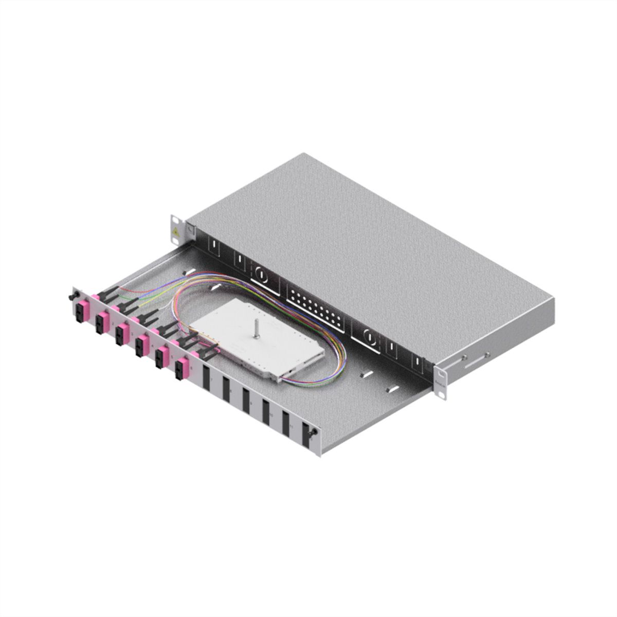 EasyLan Tiroir FO pour fusion basique catégorie C, 19" 1U, 12 ports, 6x SC-duplex, OM4