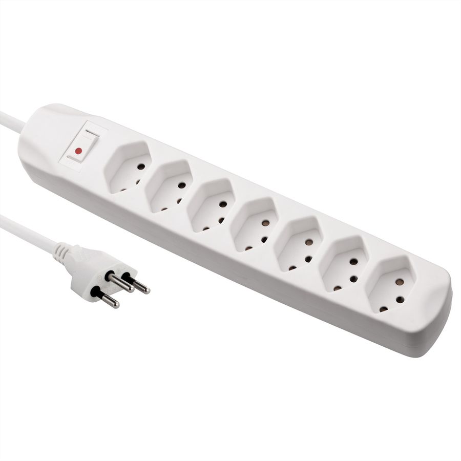 BLANK Steckdosenleiste, 7 x T13, weiss