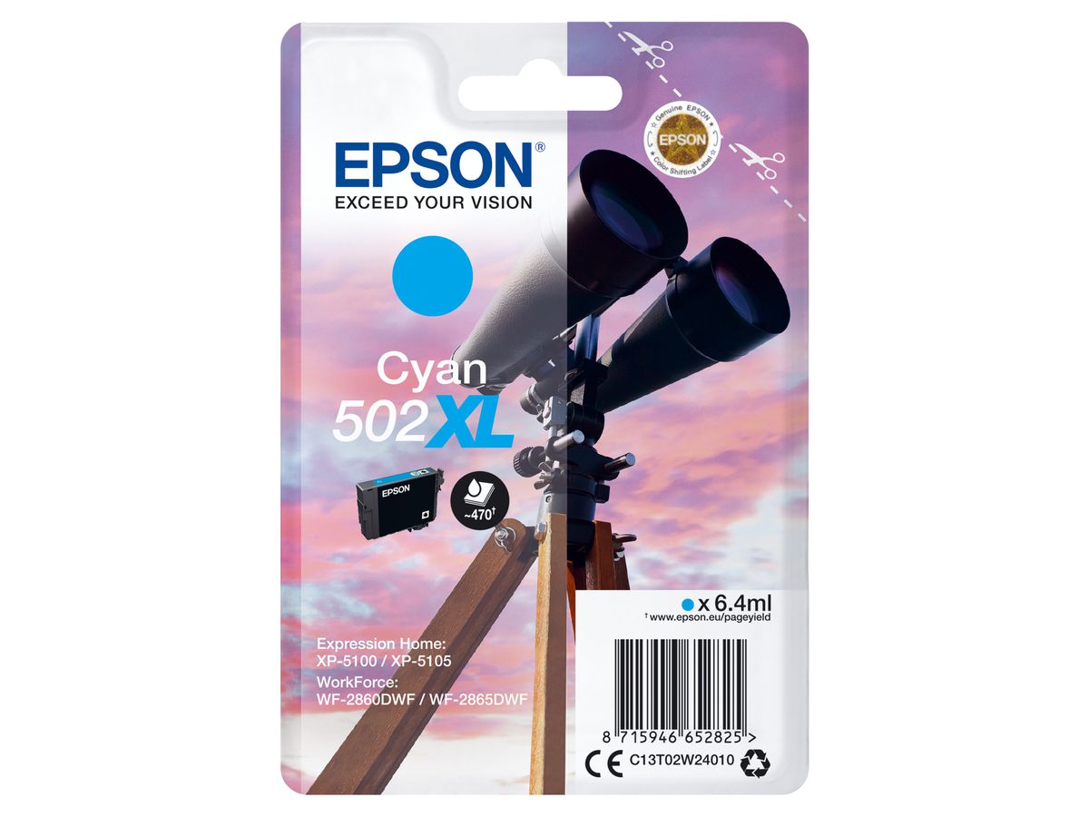 Epson Singlepack Cyan 502XL Ink