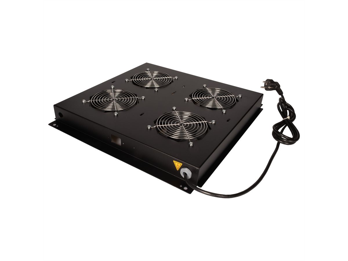 ROLINE 19-Zoll Dachlüftereinheit 4 Lüfter, ON/OFF schwarz