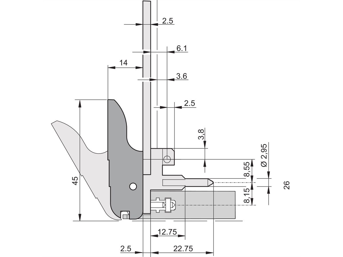 SCHROFF IET-Griff - IET-GRIFF OBEN GR/SW 100STK