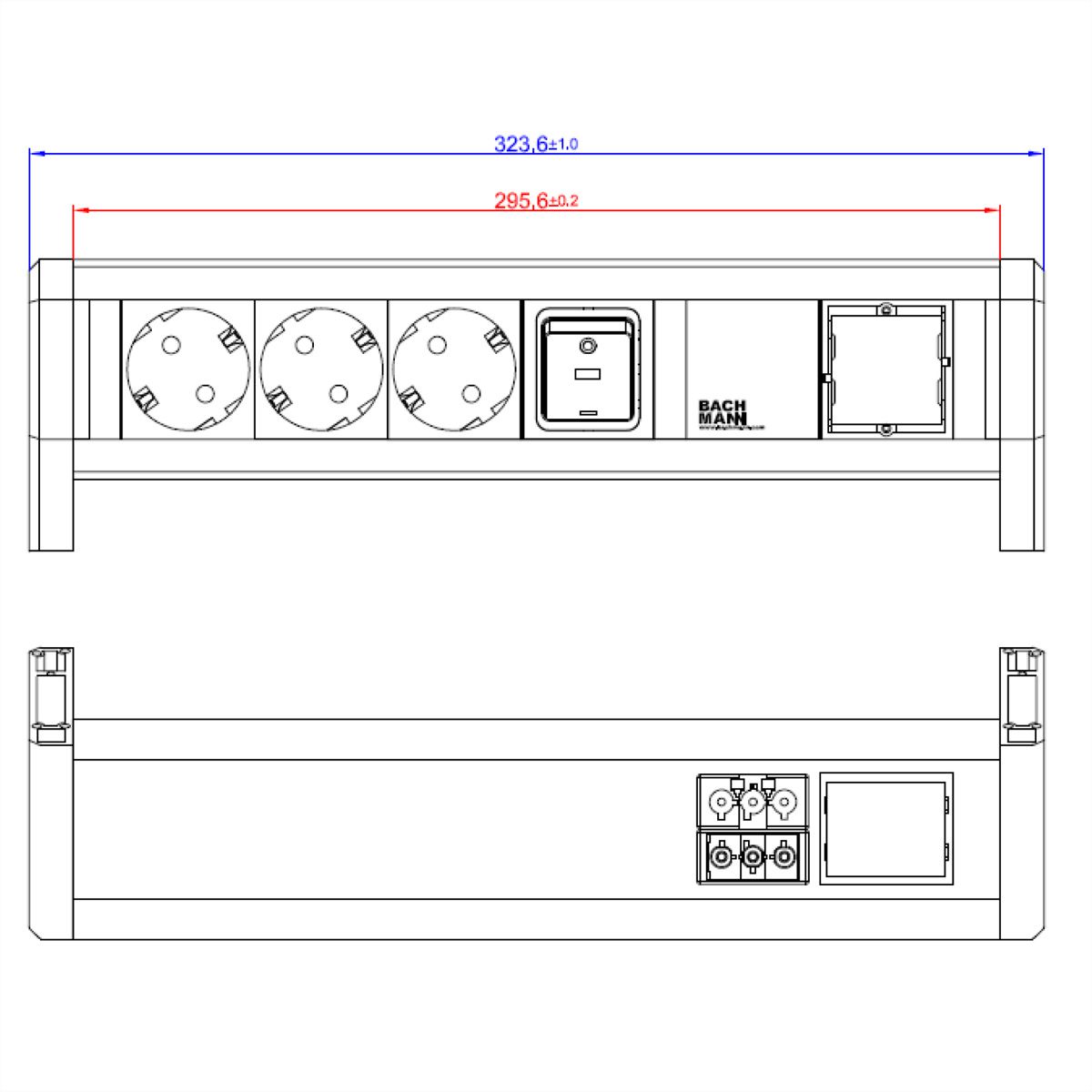 BACHMANN DESK 1x interrupteur 3x contact de protection 1x ABD GST18