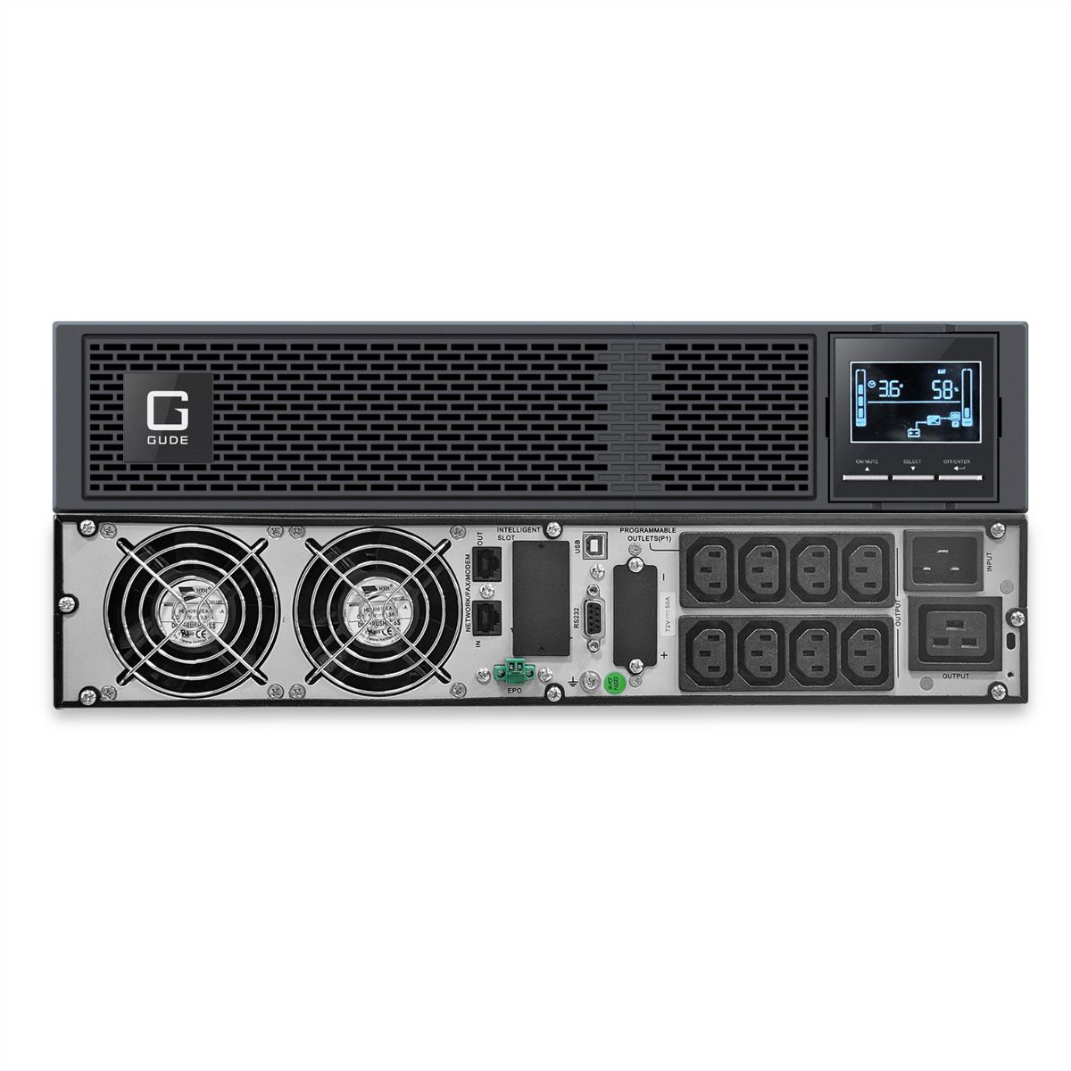 GUDE EPB 8810-3 USV 3000VA UPS Backup Tower/RM, schwarz