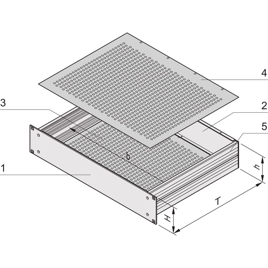SCHROFF MULTIPAC PRO 2HE 220TD PERFORIERT.DECKEL