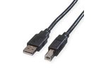 ROLINE USB 2.0 Kabel, Typ A-B, schwarz, 3 m