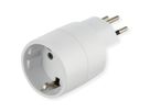Reiseadapter CH/D NO BLOCK, Stecker T12/Schutzkontakt-Buchse, weiss