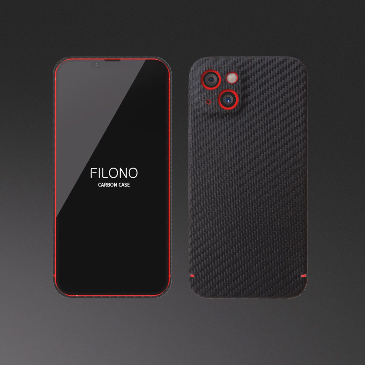 Filono Étui du carbone iPhone 13 y compris la bague en métal