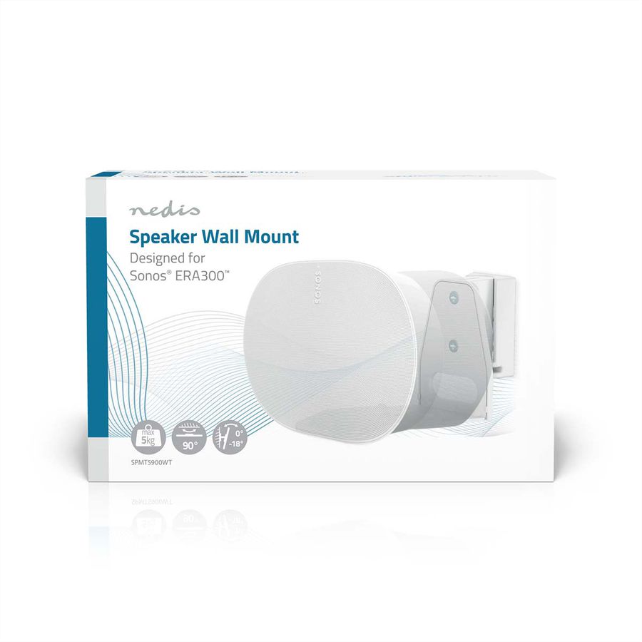 Nedis Lautsprecher-Wandhalterung für Sonos Era300 weiss, Wand, 5 kg, neig- und drehbar
