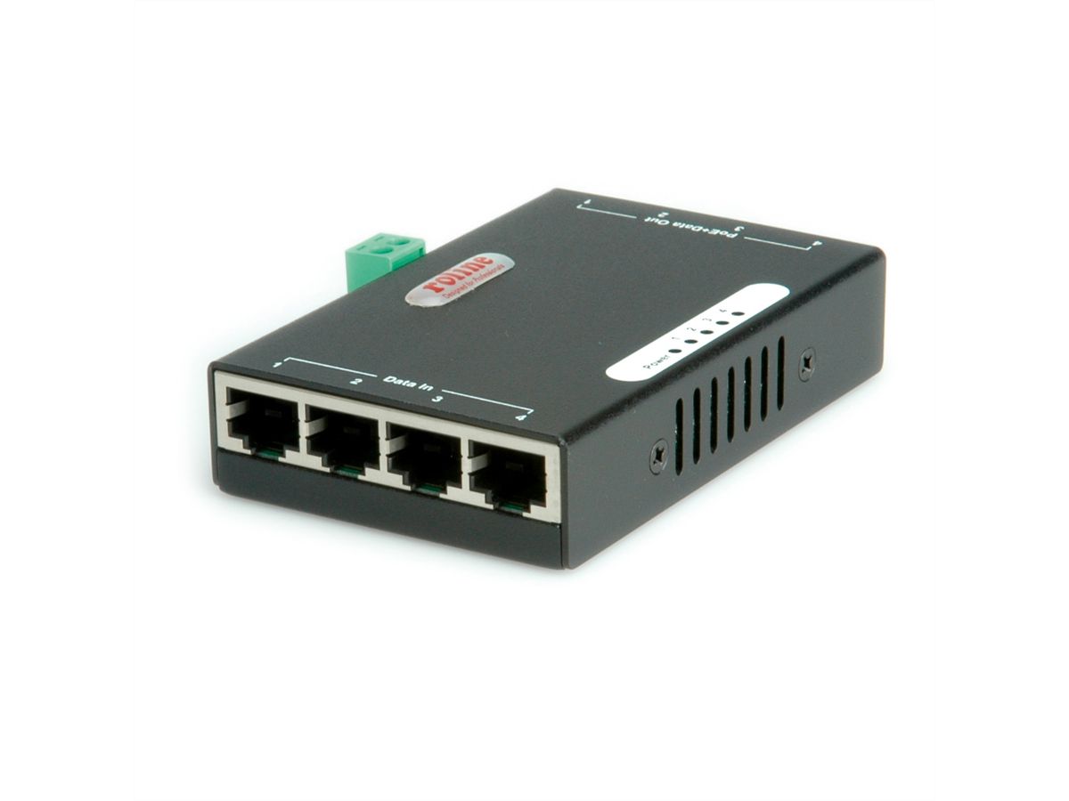 ROLINE Injecteur PoE Gigabit Ethernet, 4 ports