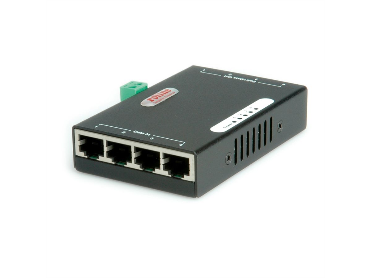 ROLINE Gigabit Ethernet PoE Injektor, 4 Ports