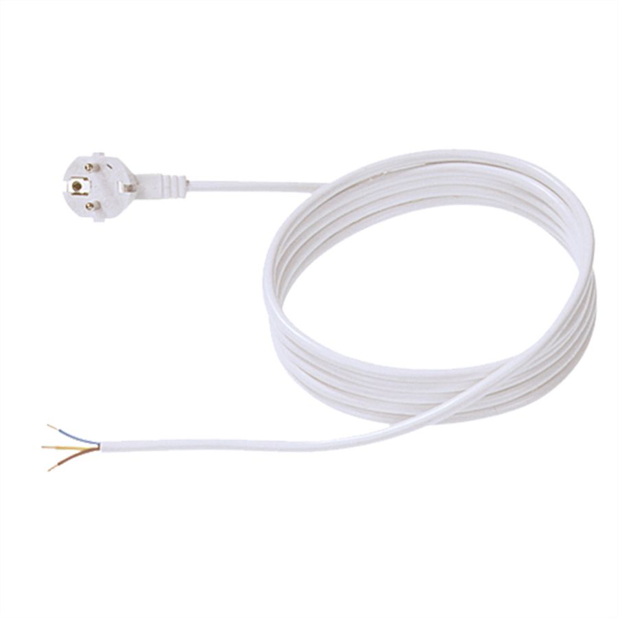 BACHMANN Câble H05VV-F 3G1,5 5m, blanc, non emballé