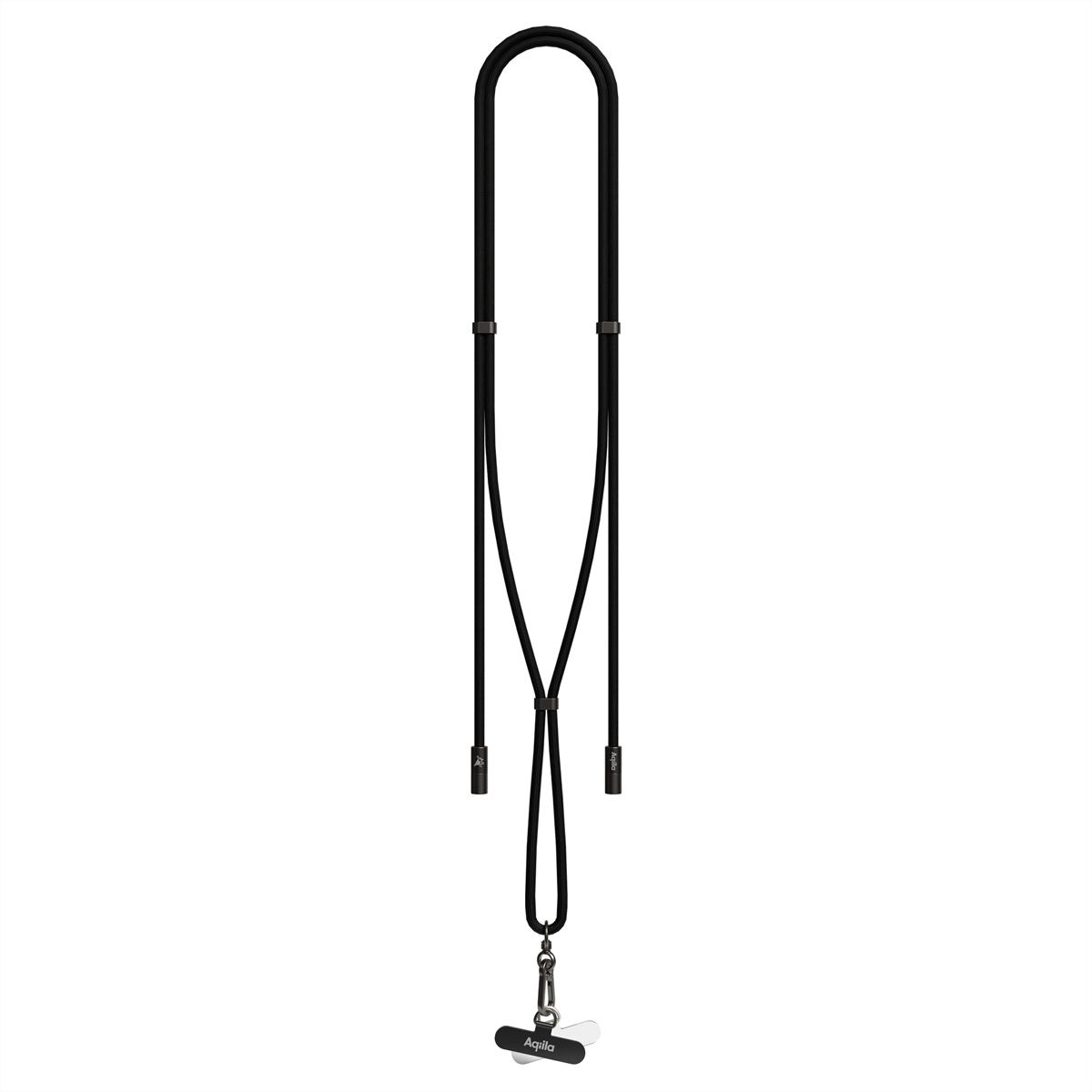 Aqiila Lanyard Lade- & Synckabel CL1, 60W, Typ C zu Lightning, Schwarz