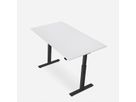 WRK21 Bureau Smart 120 x 80 cm, Hauteur réglable, Blanc uni / Noir