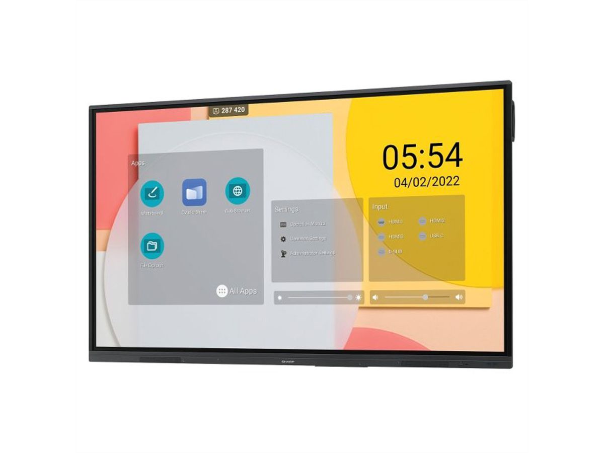Sharp Display interactif PN-L752B, 75", UHD, 16/7, 350cd/m², Touch